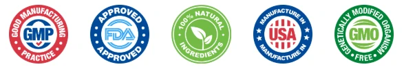 Certifications: GMP, FDA Approved, Natural Ingredients, Made in USA, Non-GMO